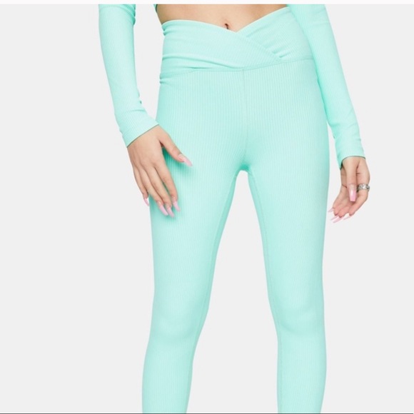 Year of Ours Pants - Year of Ours Mint Ribbed Leggings